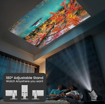Portable Mini Projector for Home & Bedroom | 4K Supported | WiFi & Bluetooth | Android, Screen Mirroring, HDMI, USB
