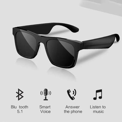AI Bluetooth Smart Sunglasses with Voice Assistant.