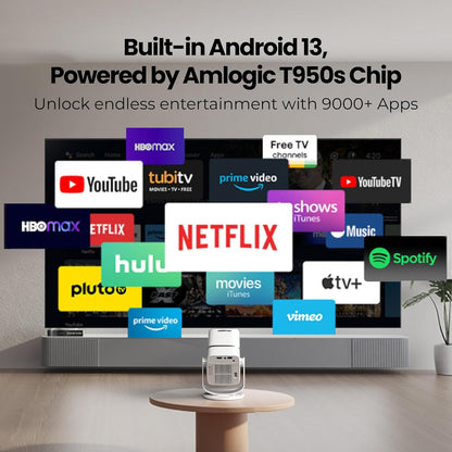Portable Mini Projector for Home & Bedroom | 4K Supported | WiFi & Bluetooth | Android, Screen Mirroring, HDMI, USB