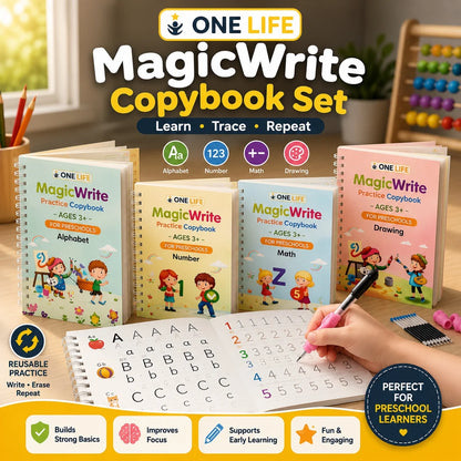 Magic Practice book – Reusable Handwriting Book for Kids.