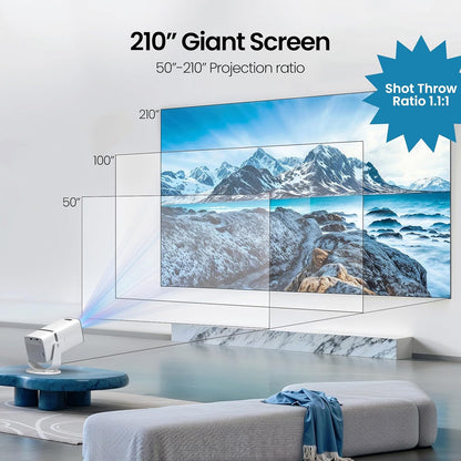 Portable Mini Projector for Home & Bedroom | 4K Supported | WiFi & Bluetooth | Android, Screen Mirroring, HDMI, USB